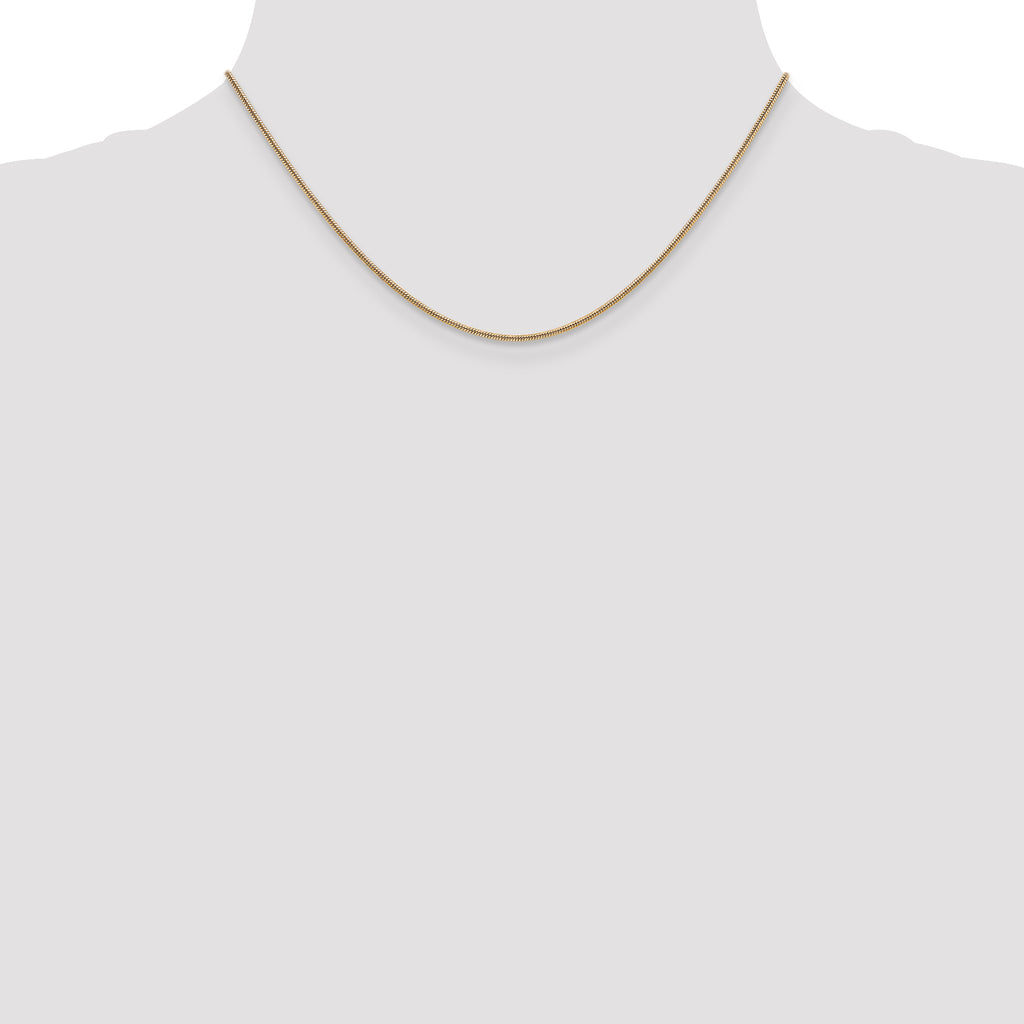 1.3mm 14K Yellow Gold Round Snake Chain - Sophia Jewelers