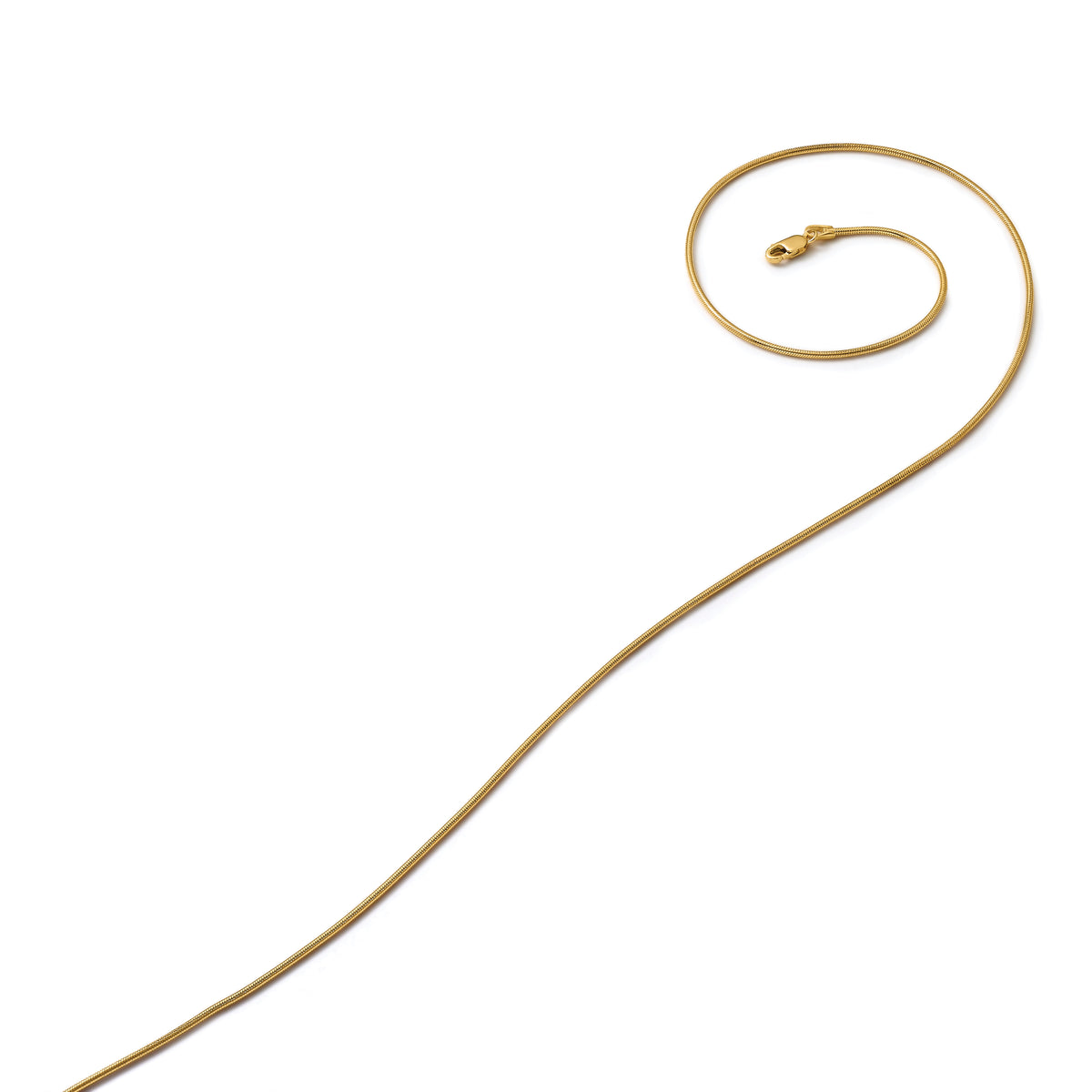 14K 1.3mm Round Snake Chain