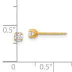 Inverness 14K Polished 3mm CZ Short Post Earrings