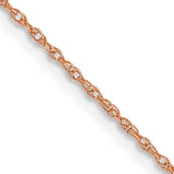 Carded Chain Necklace in 14K Rose Gold, 0.7mm, 16–24 Inch