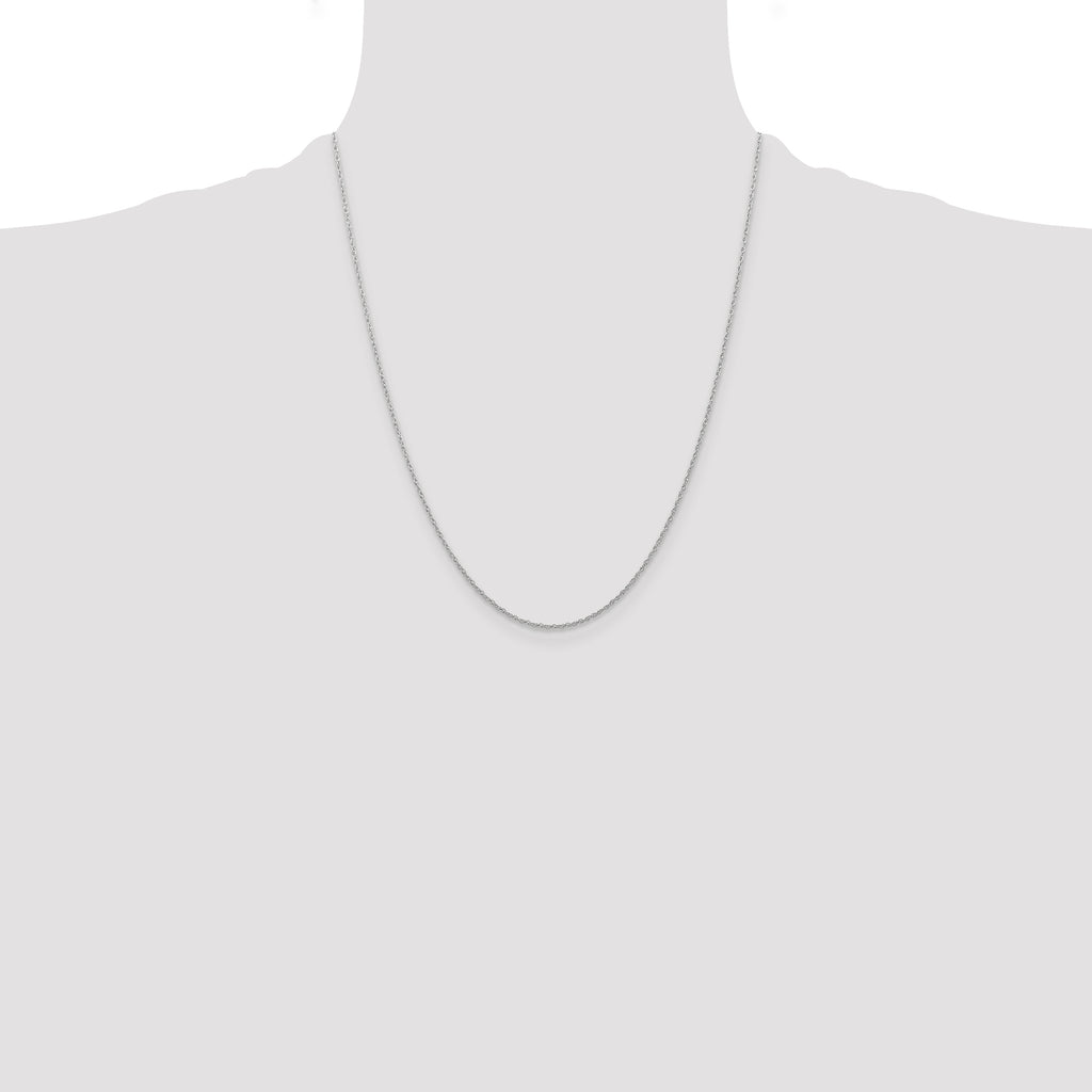 Women's 14K White Gold Solid Carded Chain Necklace 0.7mm - Sophia Jewelers