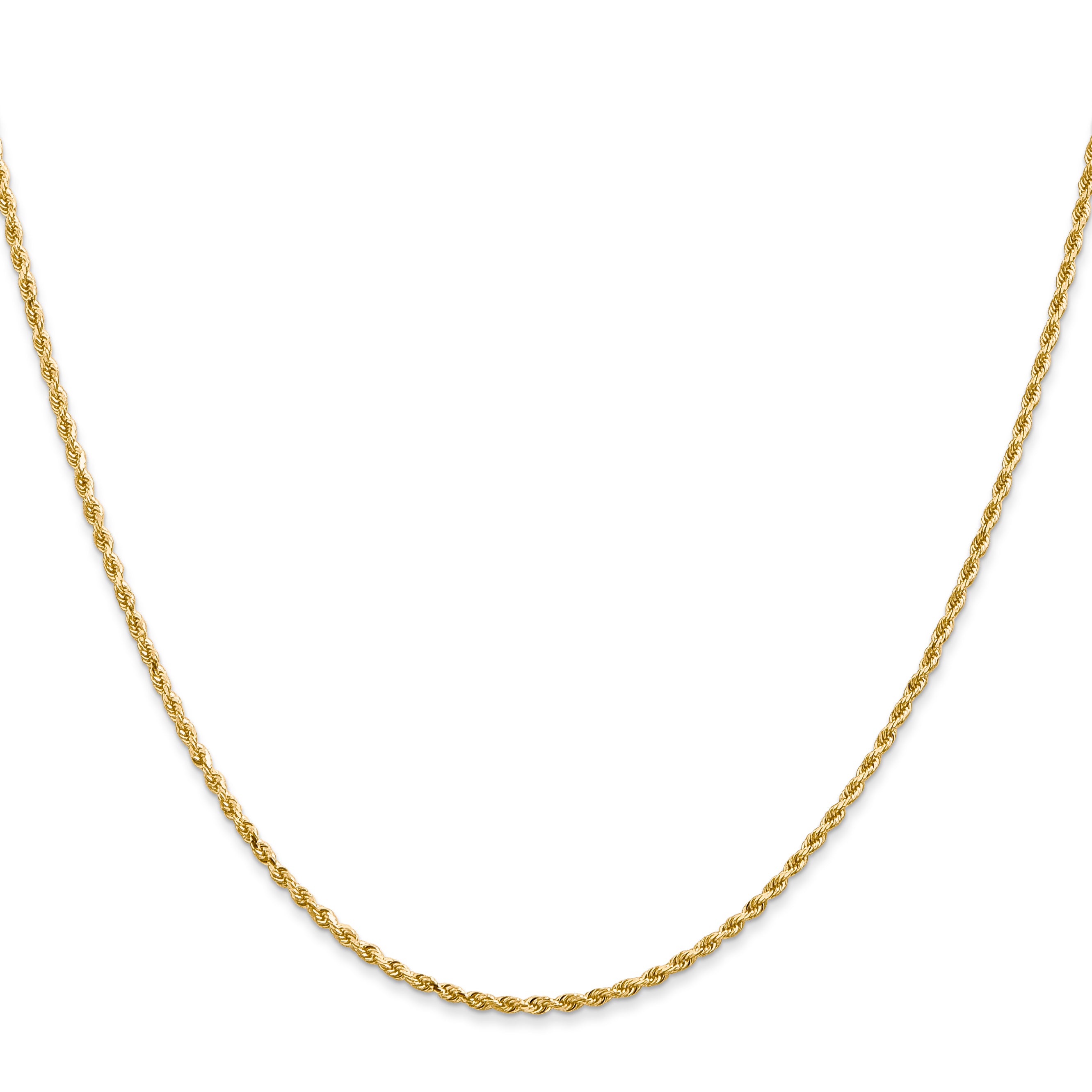 10K Yellow Gold Solid Diamond-Cut Rope Chain Necklace 1.75mm