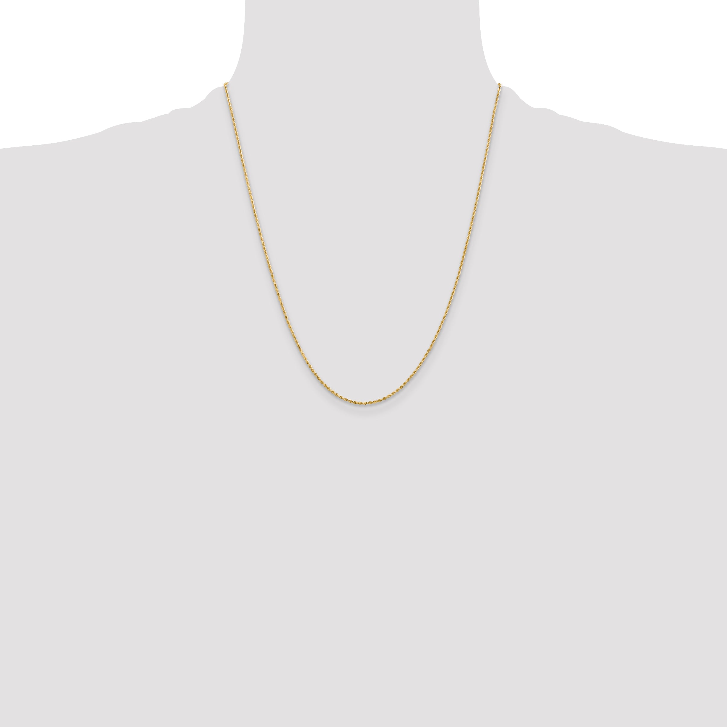 10K Yellow Gold Solid Diamond-Cut Rope Chain Necklace 1.75mm