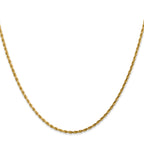 10K Yellow Gold Solid Diamond-Cut Rope Chain Necklace 2mm