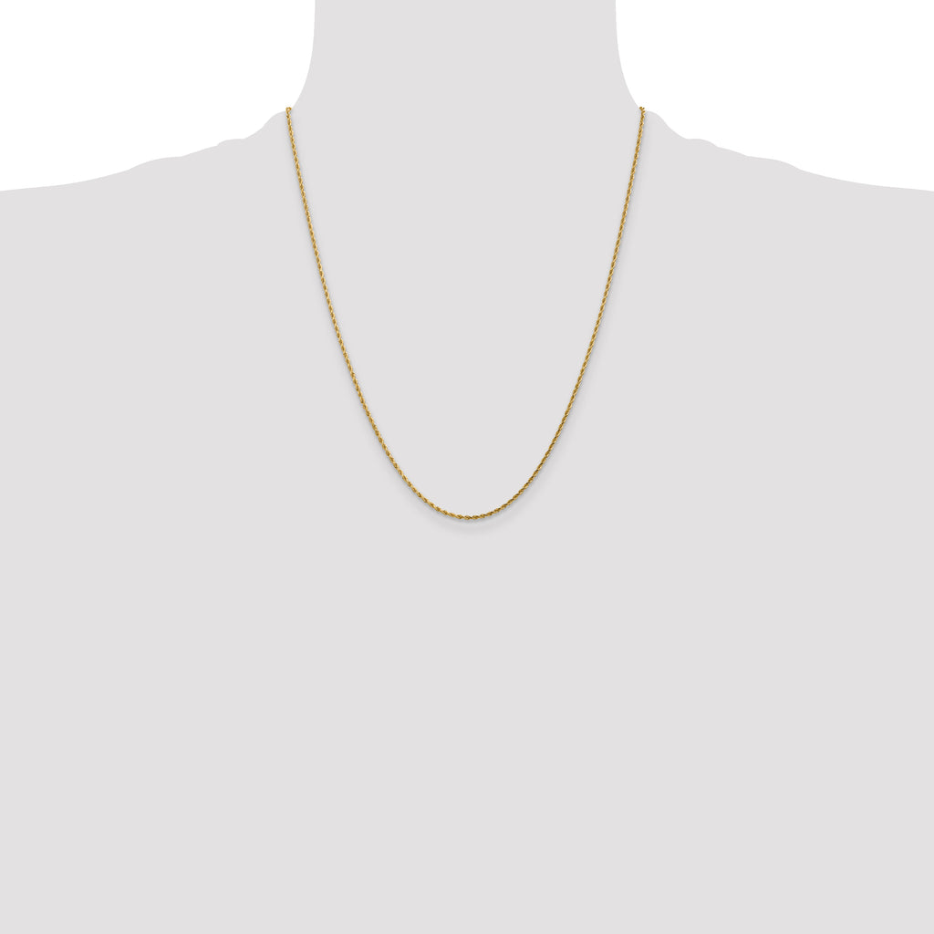 10K 2mm Diamond-Cut Rope Chain