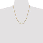 10K 2mm Diamond-Cut Rope Chain