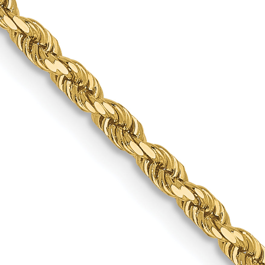 2.0mm 10K Yellow Gold Diamond-Cut Rope Chain - Sophia Jewelers