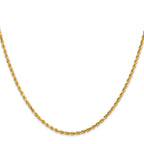 10K Yellow Gold Solid Diamond-Cut Rope Chain Necklace 2.25mm
