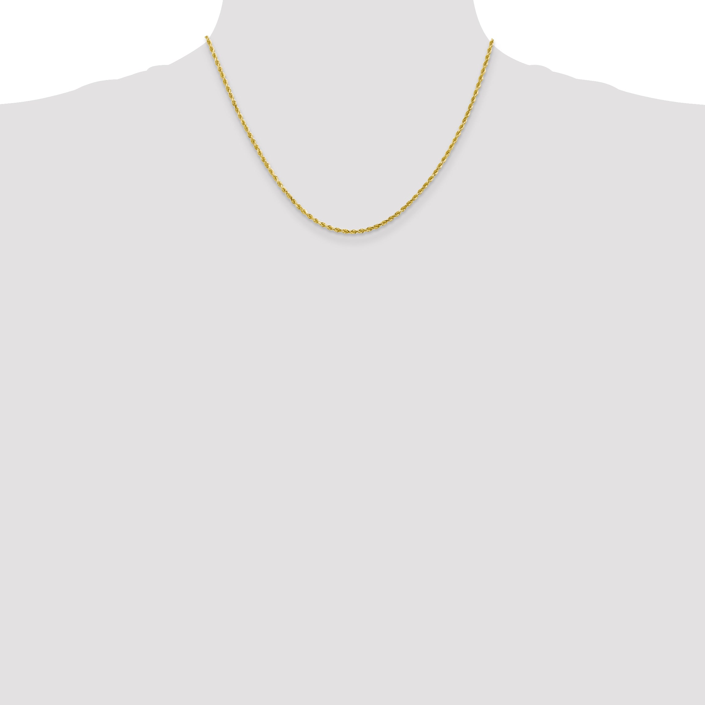 10K Yellow Gold Solid Diamond-Cut Rope Chain Necklace 2.25mm