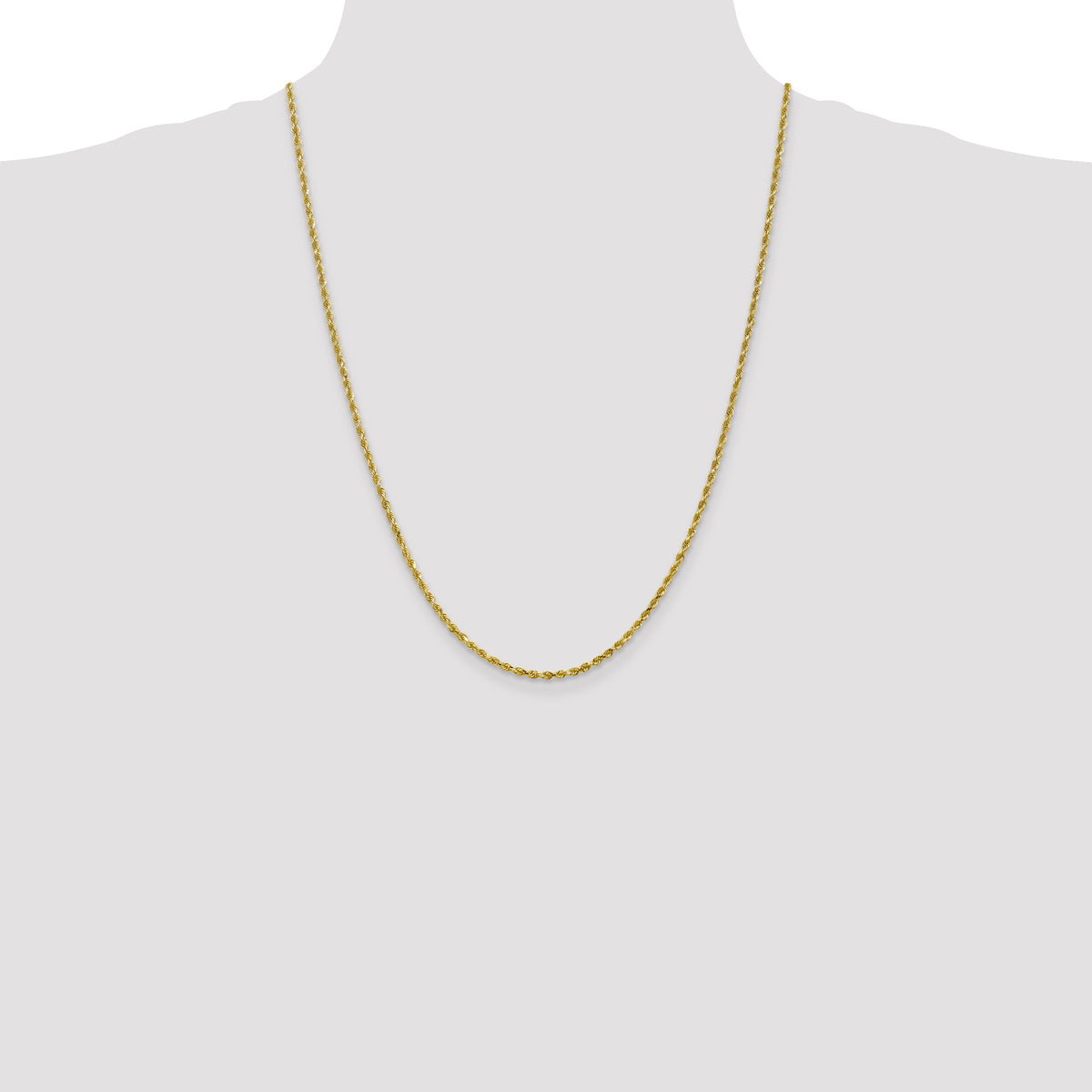 Rope Chain in 10K Yellow Gold, Bracelet to Necklace Lengths, 2.5mm - Sophia Jewelers