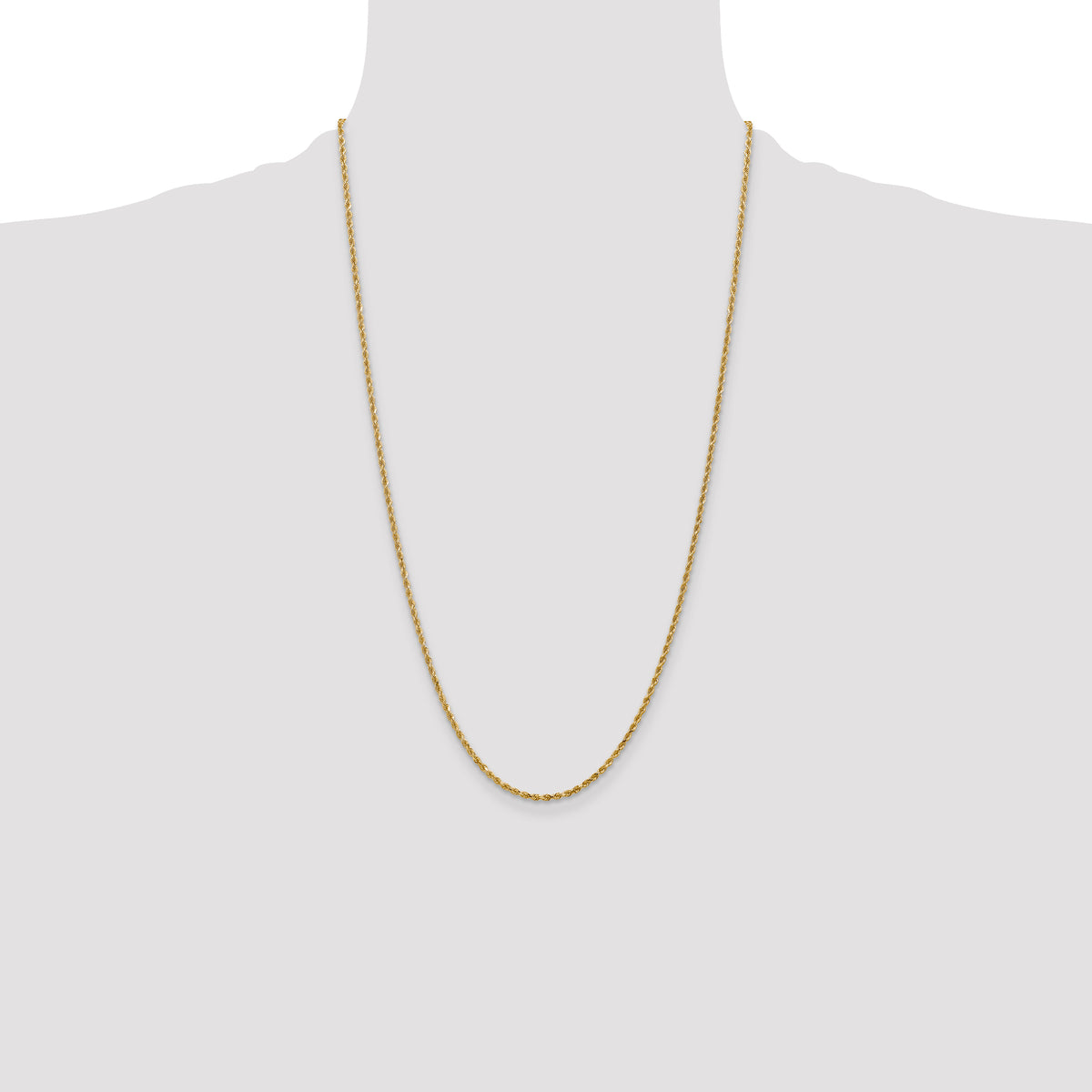 Rope Chain in 10K Yellow Gold, Bracelet to Necklace Lengths, 2.5mm - Sophia Jewelers