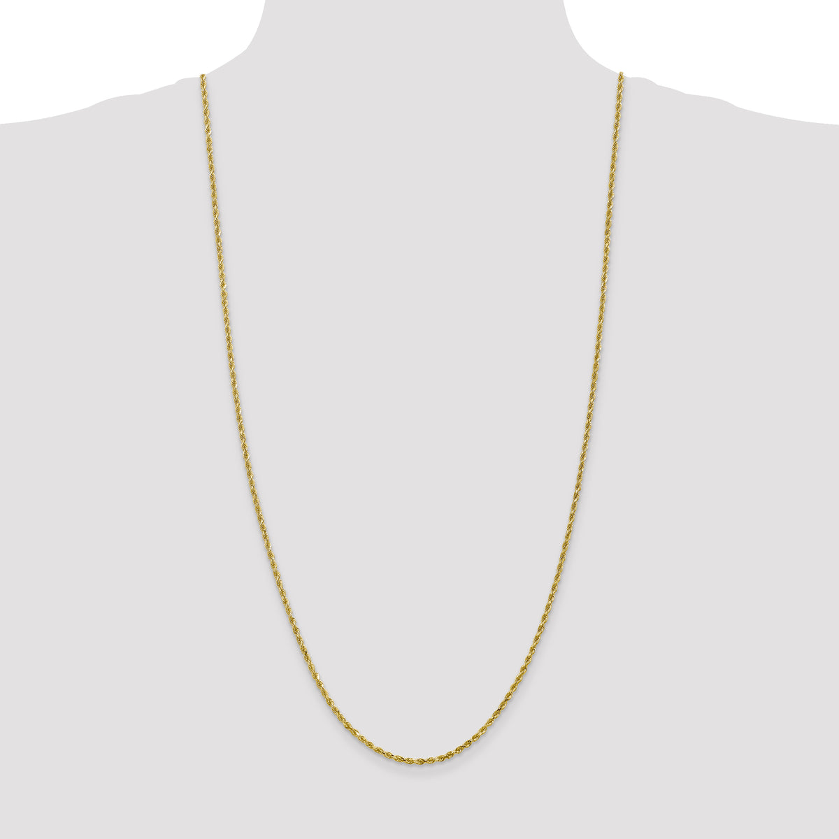 Rope Chain in 10K Yellow Gold, Bracelet to Necklace Lengths, 2.5mm - Sophia Jewelers