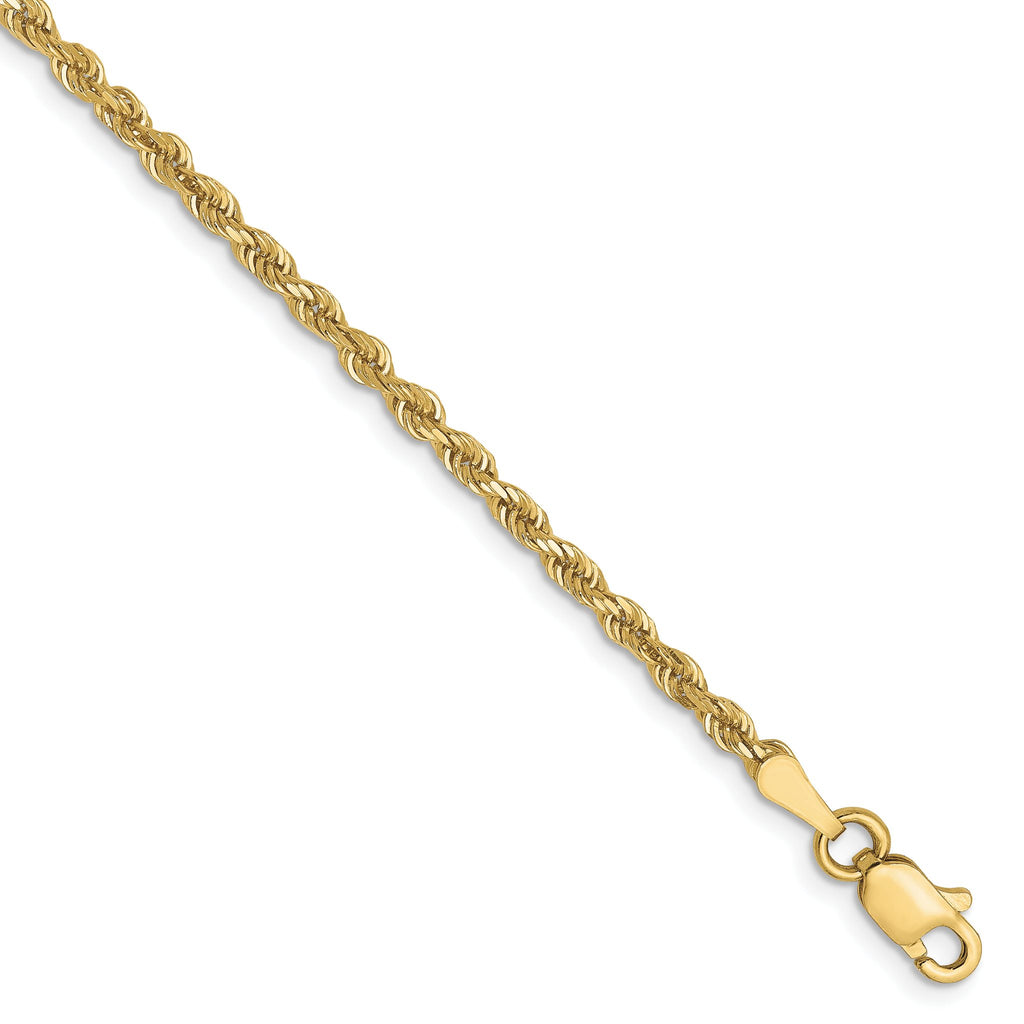 Rope Chain in 10K Yellow Gold, Bracelet to Necklace Lengths, 2.5mm - Sophia Jewelers