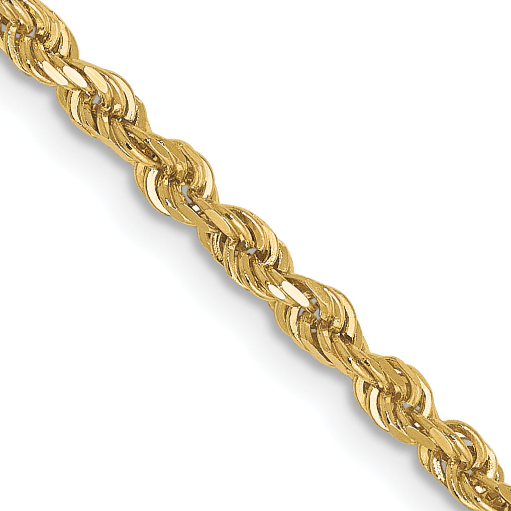 2.5mm 10K Yellow Gold Diamond-Cut Rope Chain - Sophia Jewelers