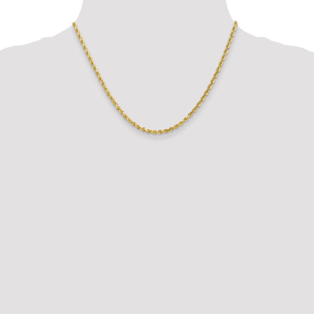 3.0mm 10K Yellow Gold Diamond-Cut Rope Chain - Sophia Jewelers