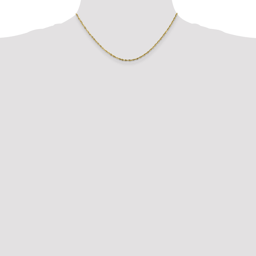1.8mm 10K Yellow Gold Diamond-Cut Lightweight Rope Chain - Sophia Jewelers