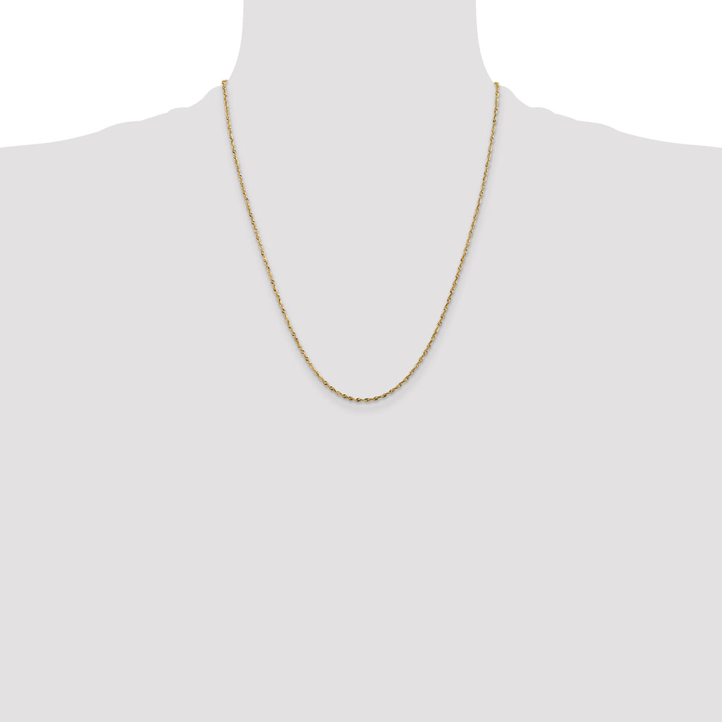 10K 1.8mm Diamond-Cut Lightweight Rope Chain