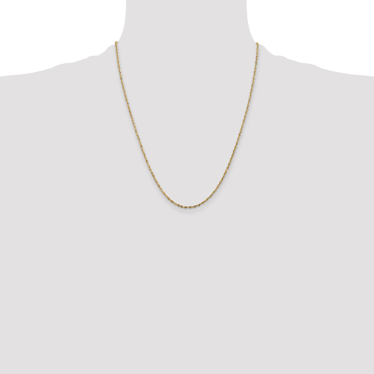 10K 1.8mm Diamond-Cut Lightweight Rope Chain