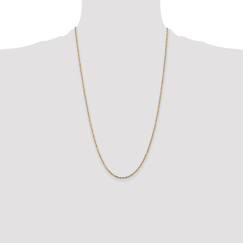 10k 1.8mm Diamond-Cut Lightweight Rope Chain