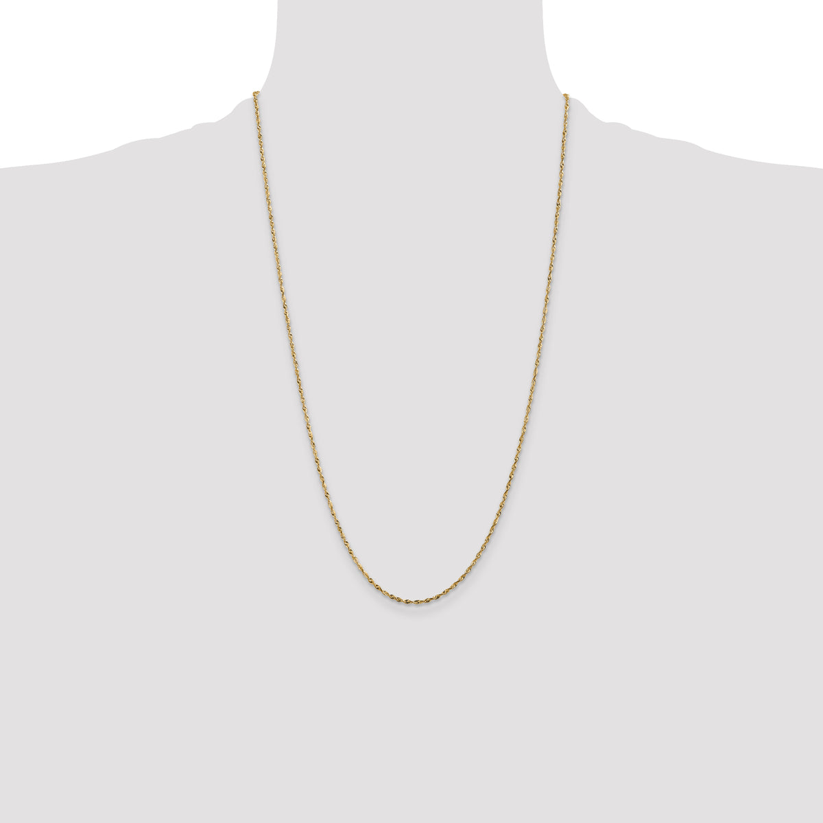 10k 1.8mm Diamond-Cut Lightweight Rope Chain