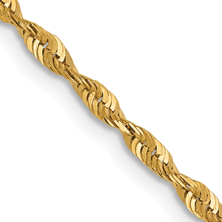 1.8mm 10K Yellow Gold Diamond-Cut Lightweight Rope Chain - Sophia Jewelers