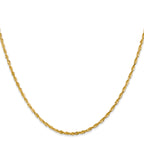 10K Yellow Gold Solid Diamond-Cut Rope Chain Necklace 2mm