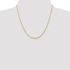 10K 2mm Diamond-Cut Lightweight Rope Chain