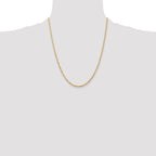 10K 2mm Diamond-Cut Lightweight Rope Chain