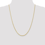 10K 2mm Diamond-Cut Lightweight Rope Chain