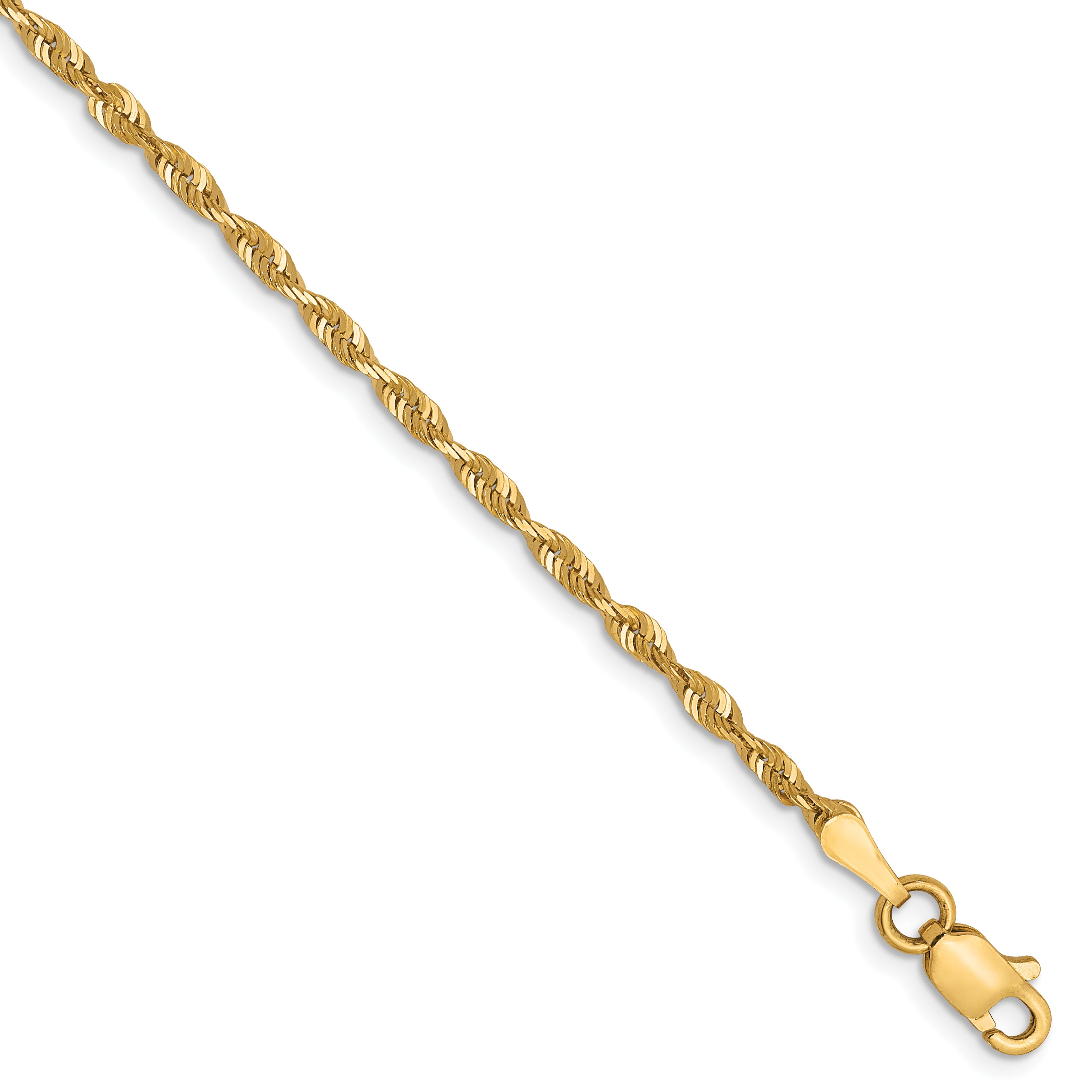 10k 2mm Diamond-Cut Lightweight Rope Chain Main image