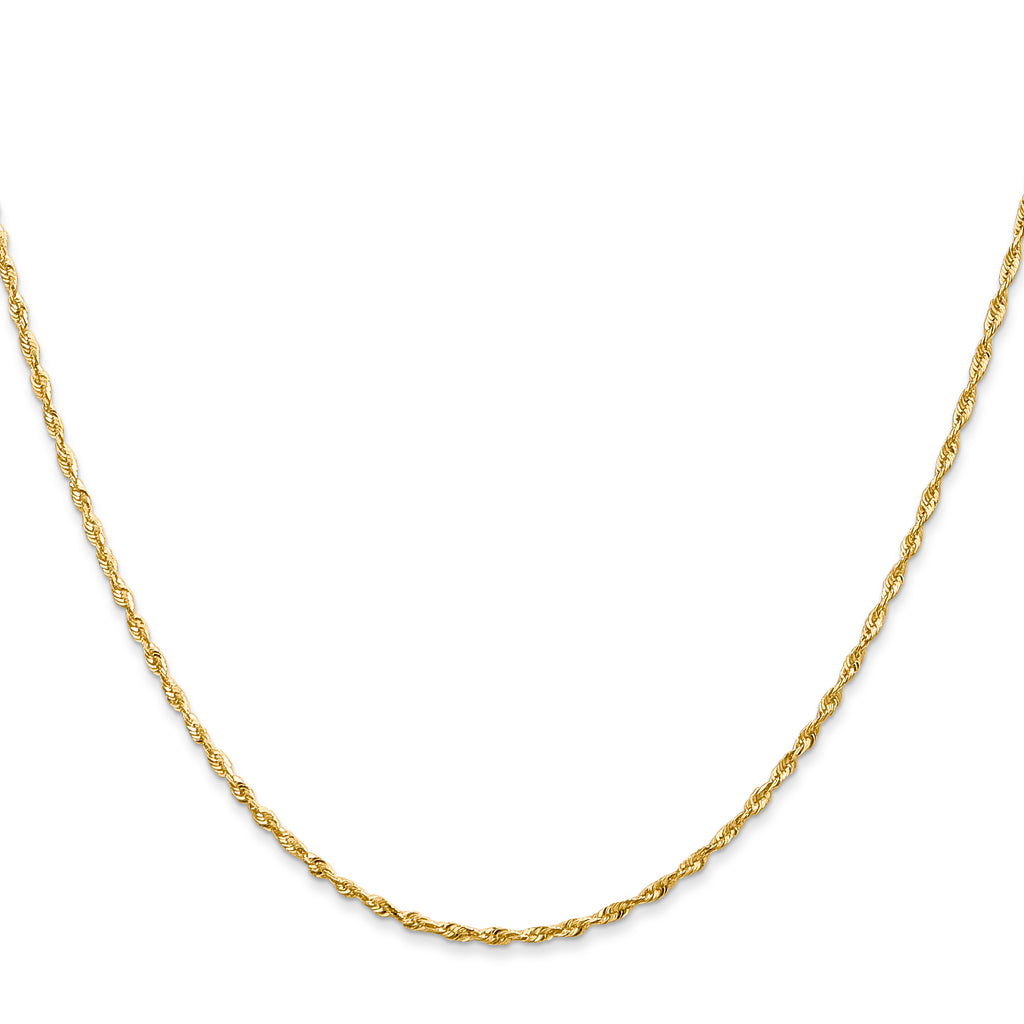 10K Yellow Gold Solid Diamond-Cut Rope Chain Necklace 2.5mm