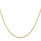 10K Yellow Gold Solid Diamond-Cut Rope Chain Necklace 2.5mm
