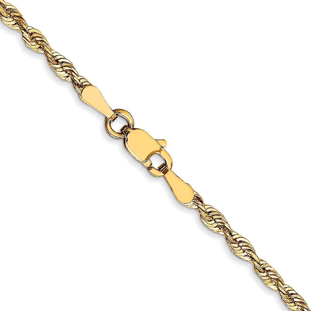 2.5mm 10K Yellow Gold Diamond-Cut Lightweight Rope Chain - Sophia Jewelers