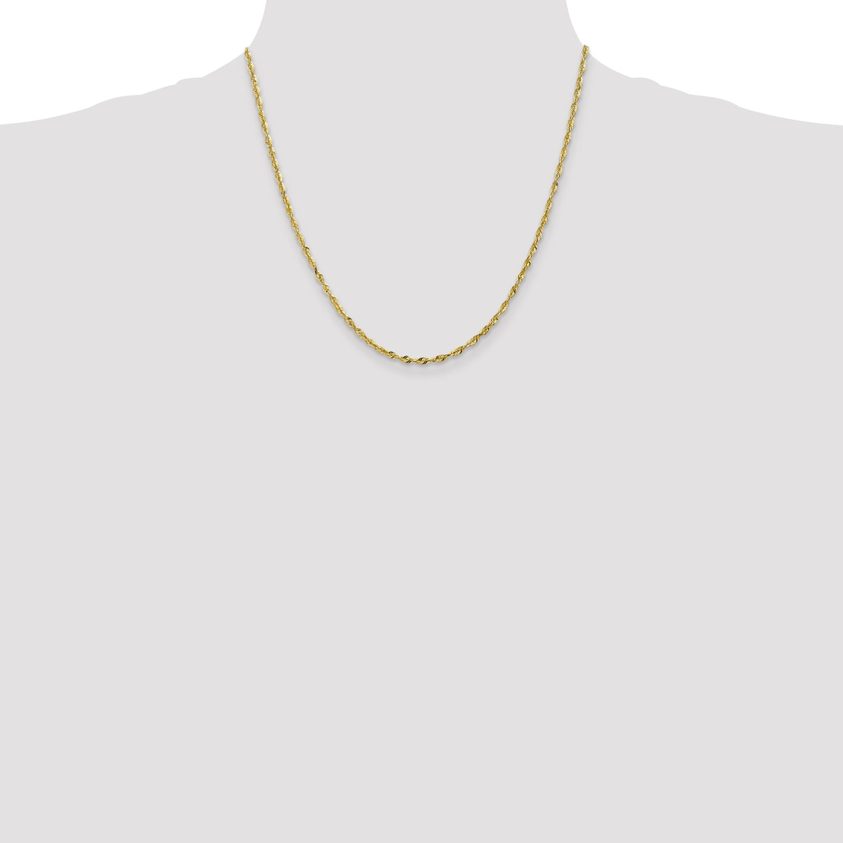 Rope Chain in 10K Yellow Gold, Bracelet to Necklace Lengths, 2.5mm - Sophia Jewelers