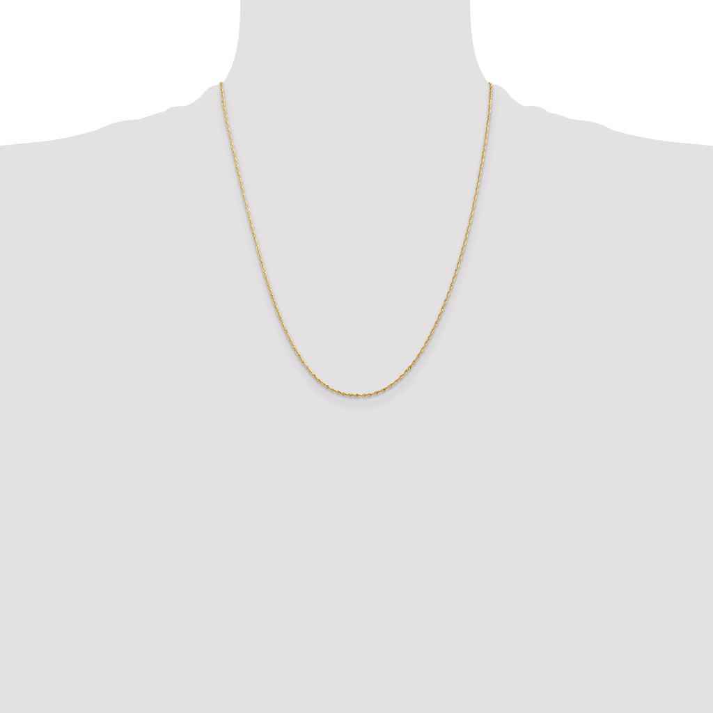 10K Yellow Gold Solid Diamond-Cut Rope Chain Necklace 2.5mm
