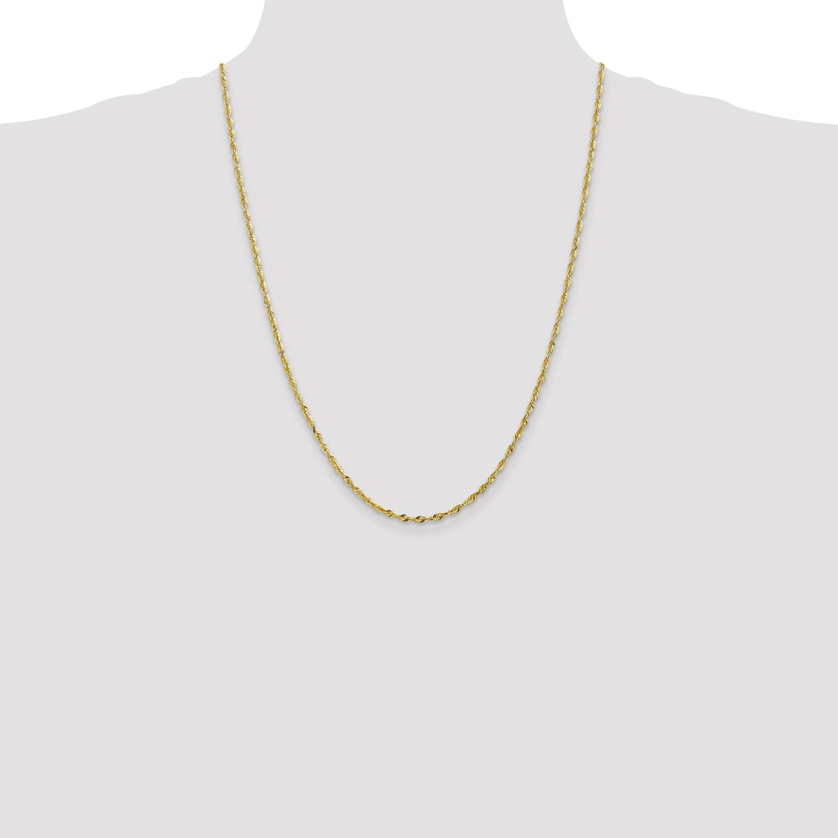 Rope Chain in 10K Yellow Gold, Bracelet to Necklace Lengths, 2.5mm - Sophia Jewelers