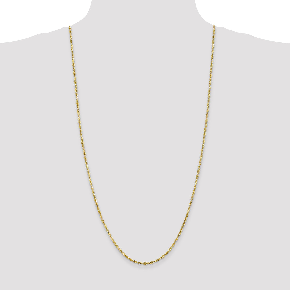 Rope Chain in 10K Yellow Gold, Bracelet to Necklace Lengths, 2.5mm - Sophia Jewelers