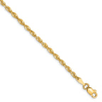 Rope Chain in 10K Yellow Gold, Bracelet to Necklace Lengths, 2.5mm - Sophia Jewelers