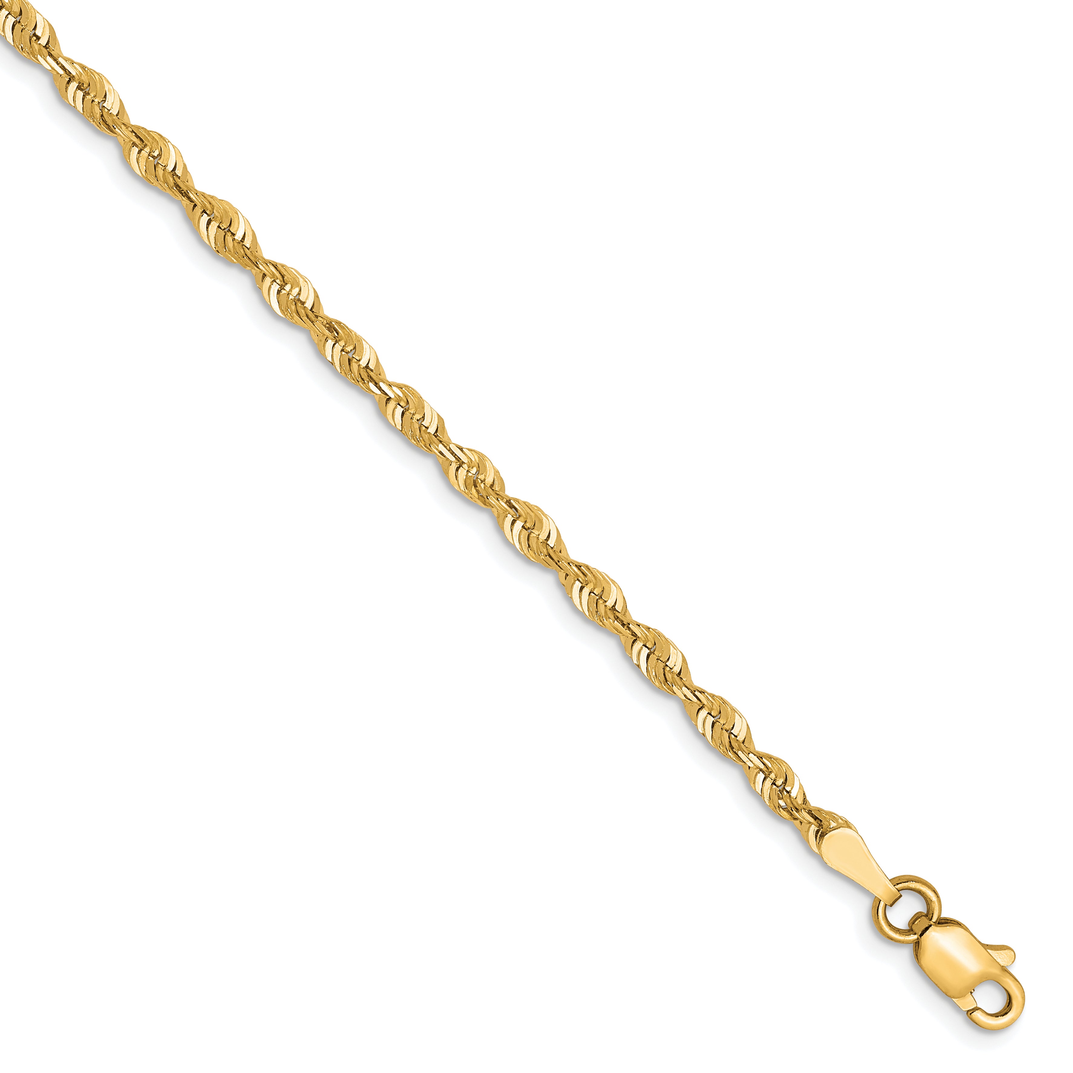 10k 2.5mm Diamond-Cut Lightweight Rope Chain Main image