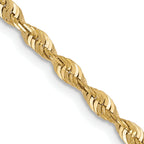 10K Yellow Gold Solid Diamond-Cut Rope Chain Necklace 2.5mm