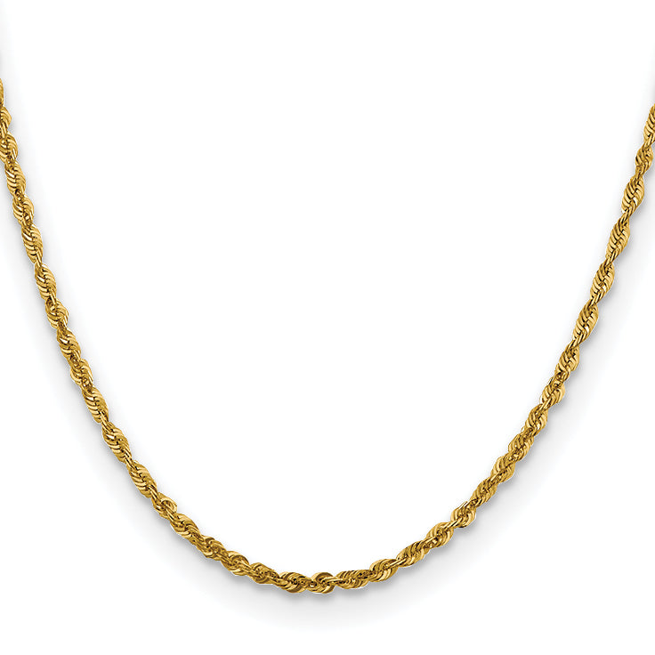 3.0mm 10K Yellow Gold Diamond-Cut Lightweight Rope Chain - Sophia Jewelers