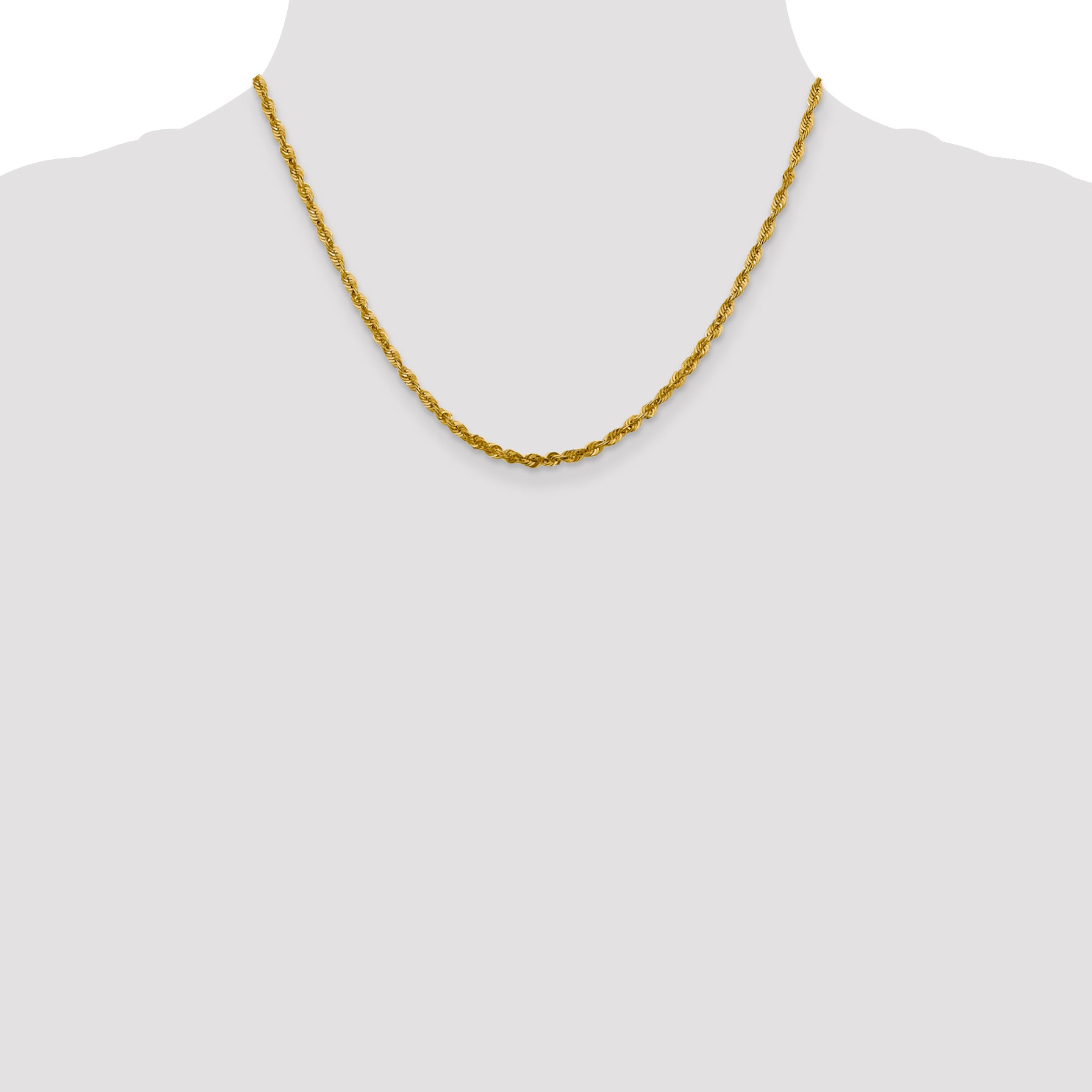 3.0mm 10K Yellow Gold Diamond-Cut Lightweight Rope Chain - Sophia Jewelers