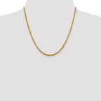 10K Yellow Gold Solid Diamond-Cut Rope Chain Necklace 3mm