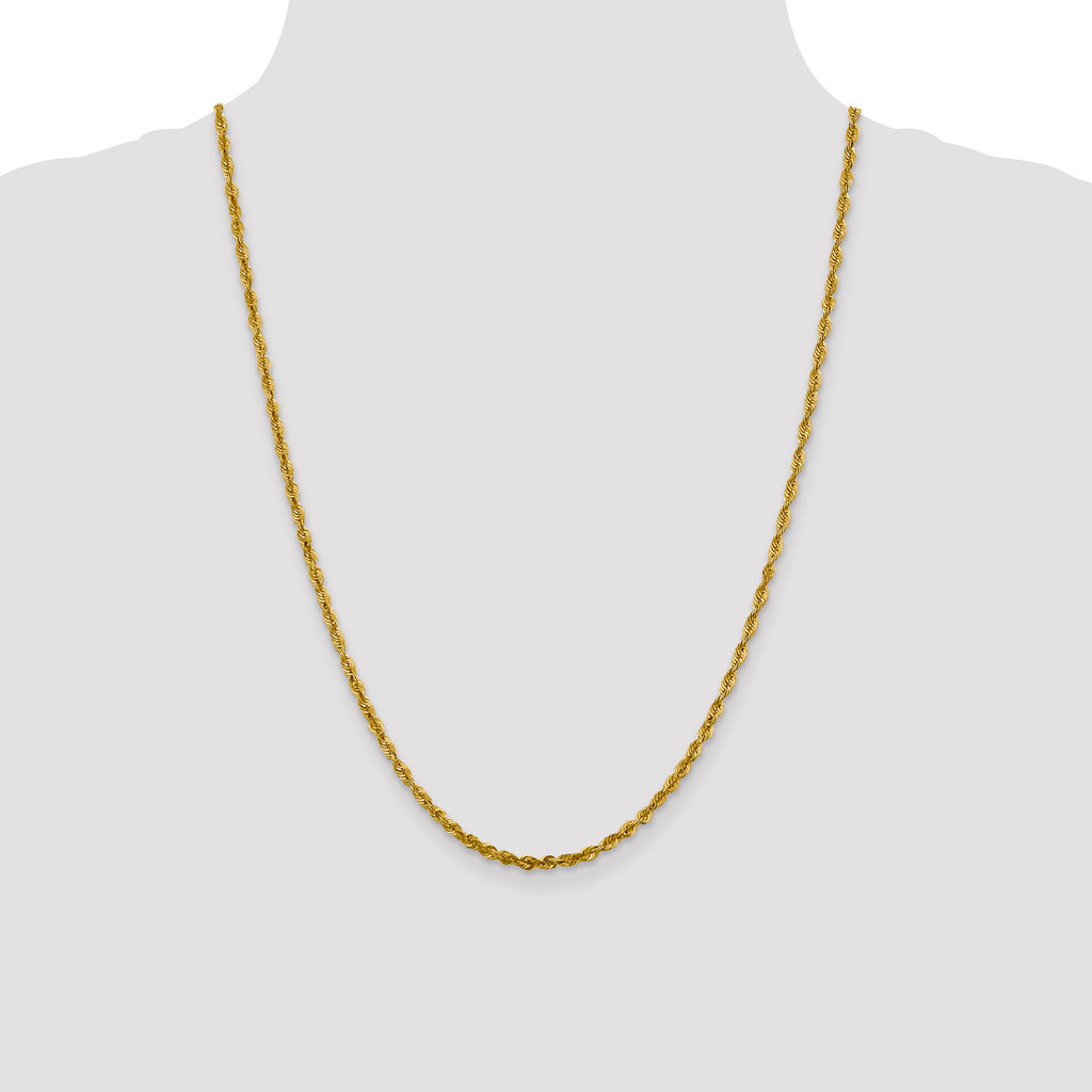 Rope Chain in 10K Yellow Gold, Bracelet to Necklace Lengths, 3mm - Sophia Jewelers