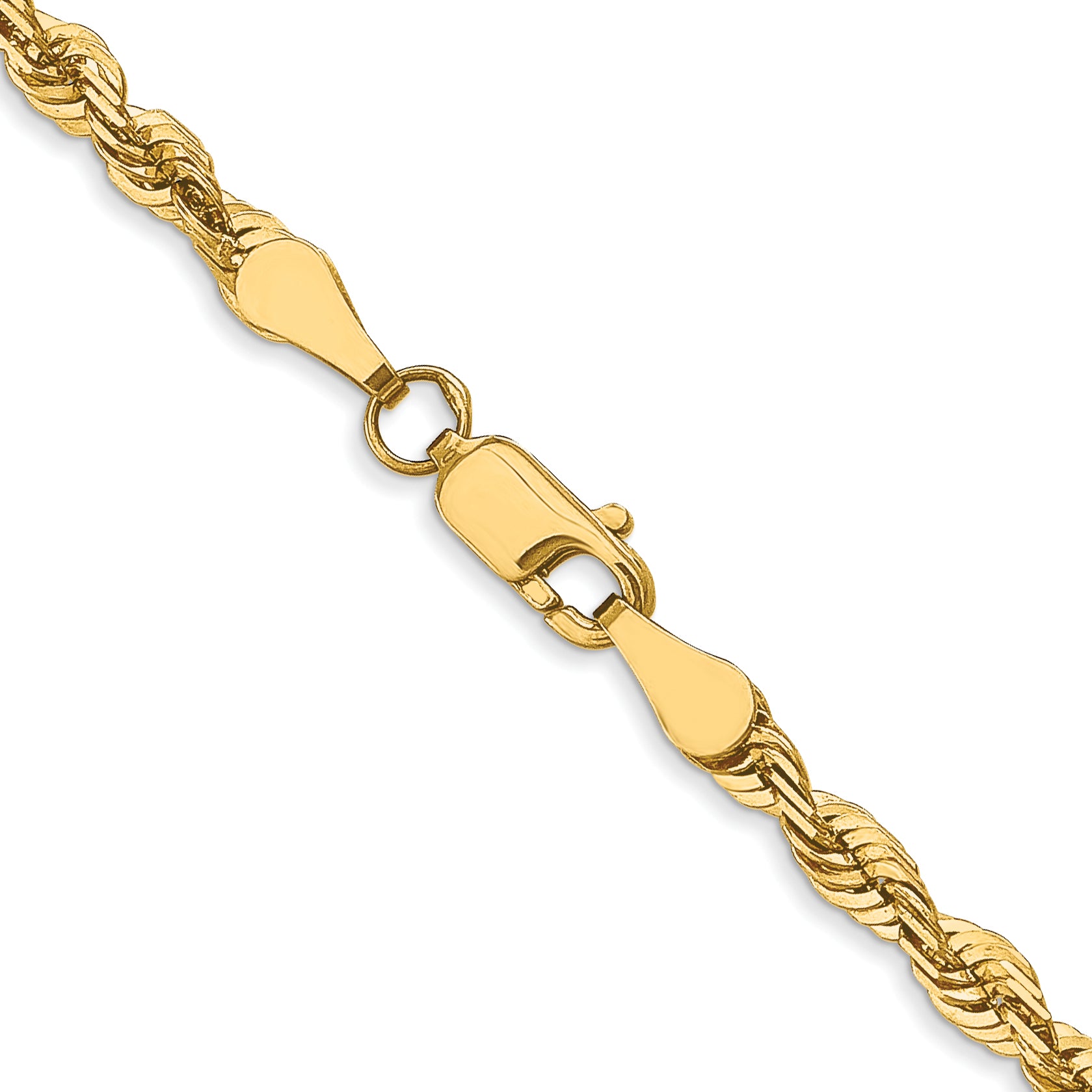 3.5mm 10K Yellow Gold Diamond-Cut Lightweight Rope Chain - Sophia Jewelers