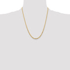 10K Yellow Gold Solid Diamond-Cut Rope Chain Necklace 3.5mm
