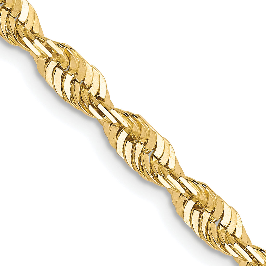 3.5mm 10K Yellow Gold Diamond-Cut Lightweight Rope Chain - Sophia Jewelers
