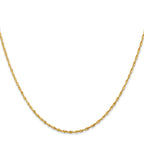 10K Yellow Gold Solid Diamond-Cut Rope Chain Necklace 1.5mm
