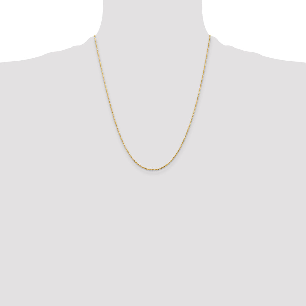 10k 1.5mm Diamond-Cut Lightweight Rope Chain
