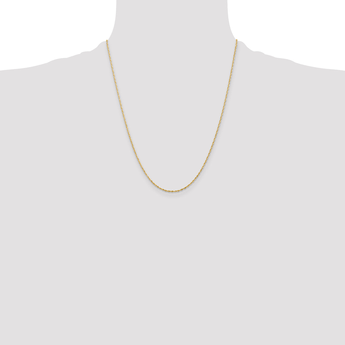 10k 1.5mm Diamond-Cut Lightweight Rope Chain